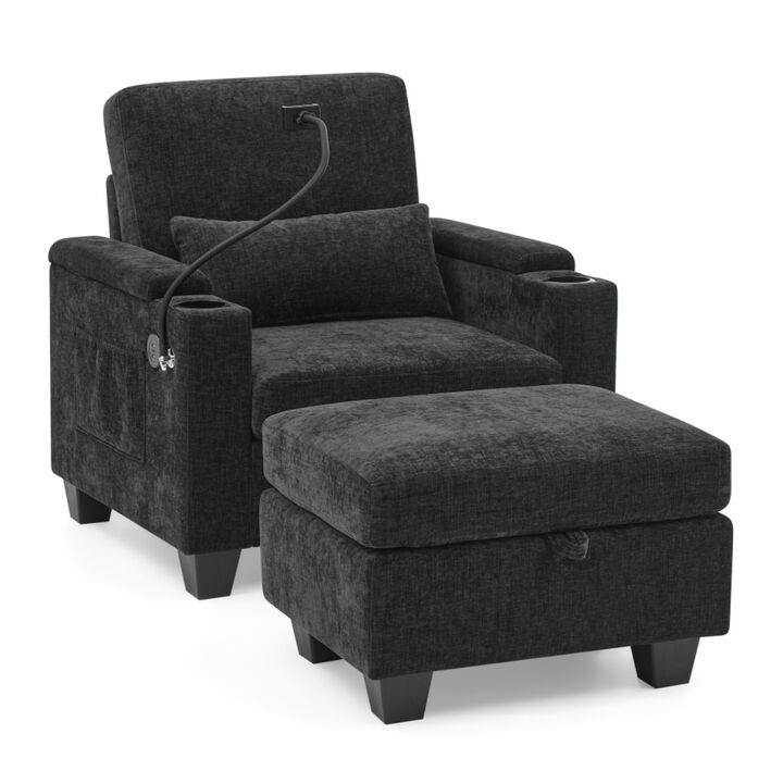 Kurtfo Chenille Accent Chair Set