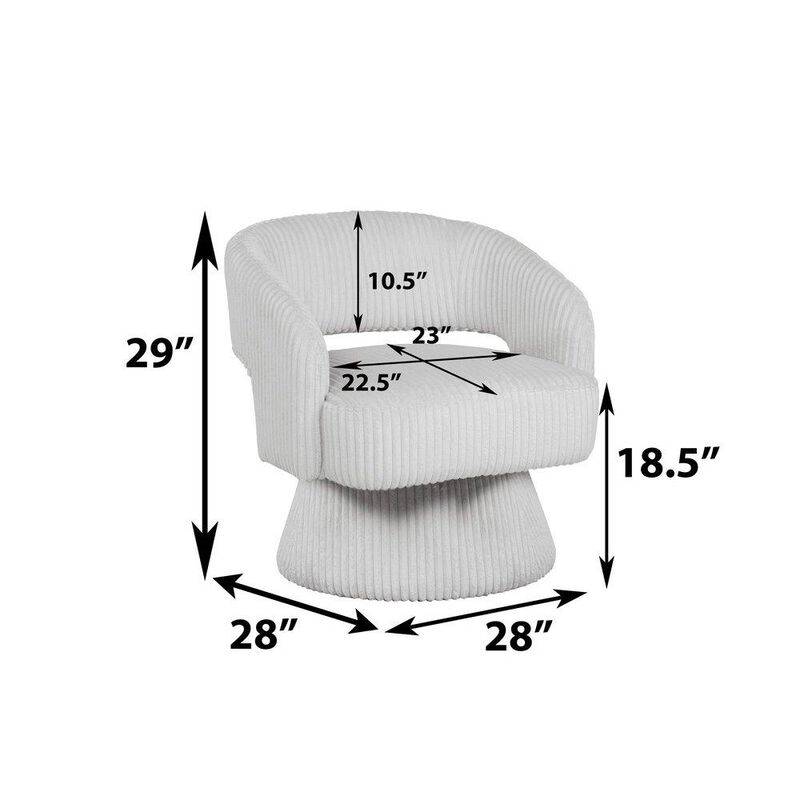 Light Gray Velvet Swivel Accent Barrel Chair