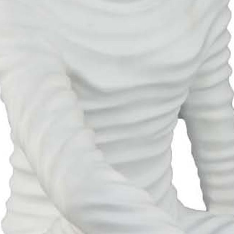 Accent Decor Statuette, 14 Inch White Resin Body, Sitting Astronaut