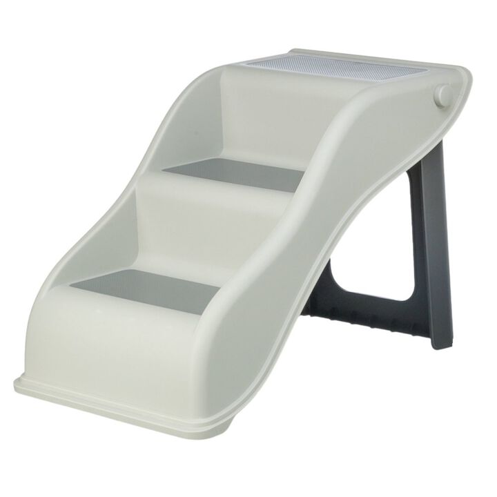 TRIXIE 3 Step Pet Stairs, Lightweight & Collapsible, Easy to Store, Non-Slip Treads