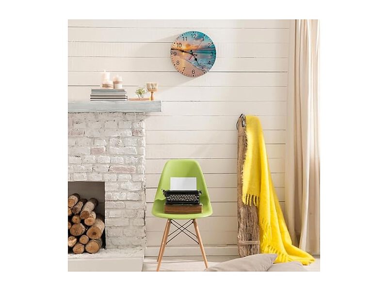 Sea Beach Blue Sky Sand Wall Clock 10 Inch Silent Non Ticking Battery Operated image number 1