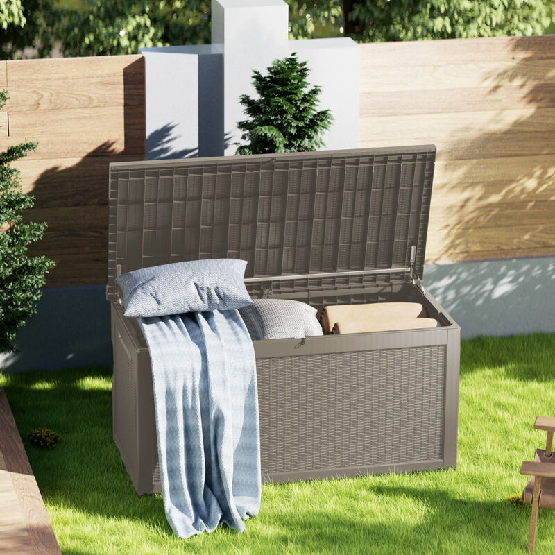 Mondawe 260 Gal 0utdoor Storage Resin Deck Box Large Patio Storage Container