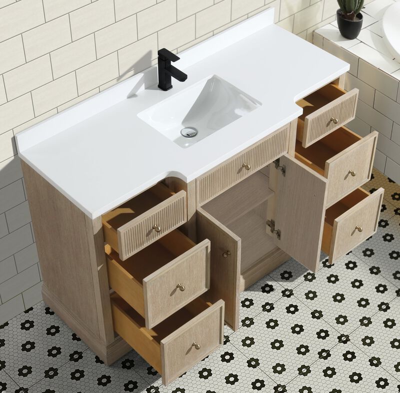 Redondo 55" Bathroom Vanity Ash Oak image number 5