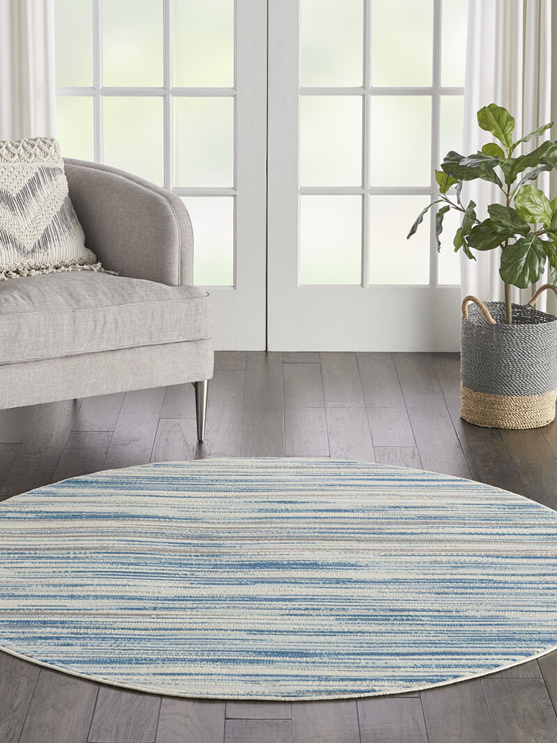 Jubilant JUB04 Blue 5'3" x Round Rug