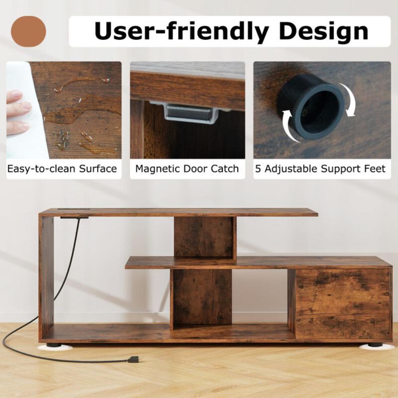 Hivvago Entertainment Center TV Stand with Power Outlet