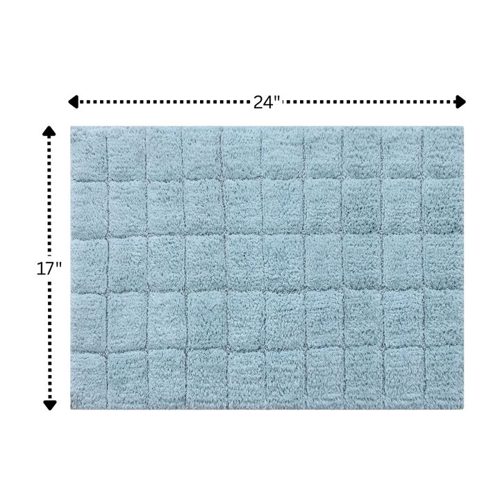 Knightsbridge Summer Tile 220 GSF Non Skid Back Bath Rug 17 x 24 - Aqua
