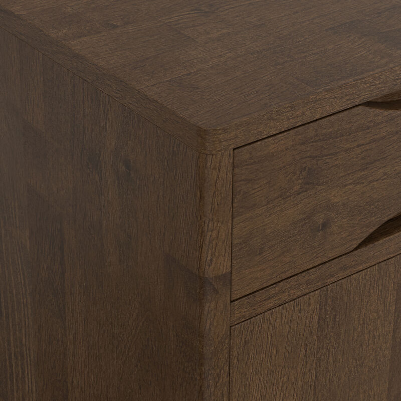 Harper SOLID HARDWOOD 40 inch Wide Mid Century Modern Entryway Storage Cabinet in Walnut Brown image number 7