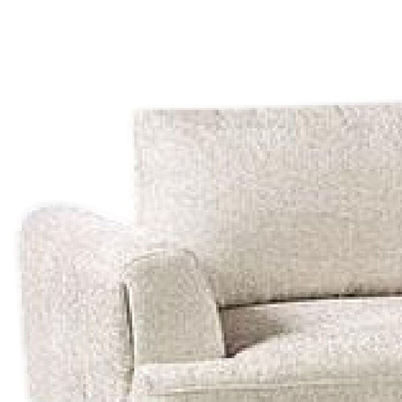 Batty L Shaped Sectional Chaise Sofa, Light Brown Chenille, Adjustable