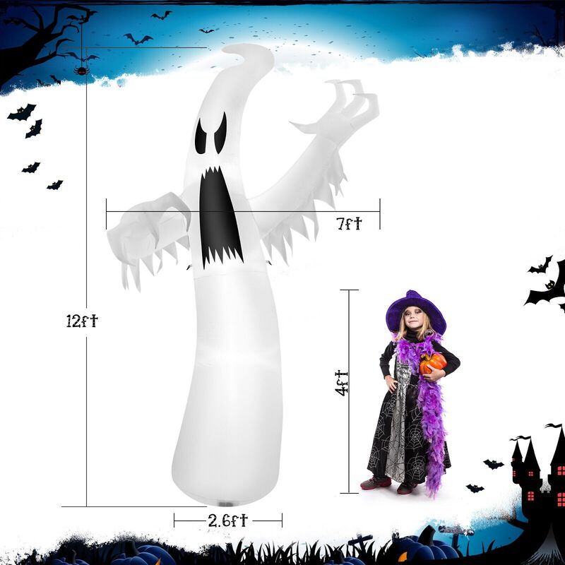 12 Feet Halloween Inflatable Ghost with LED Lights image number 3