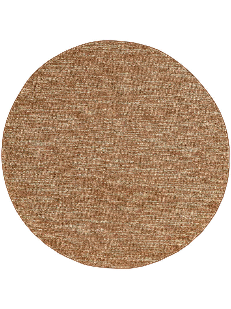 Nourison Essentials NRE01 Rust 6' x Round Rug image number 0