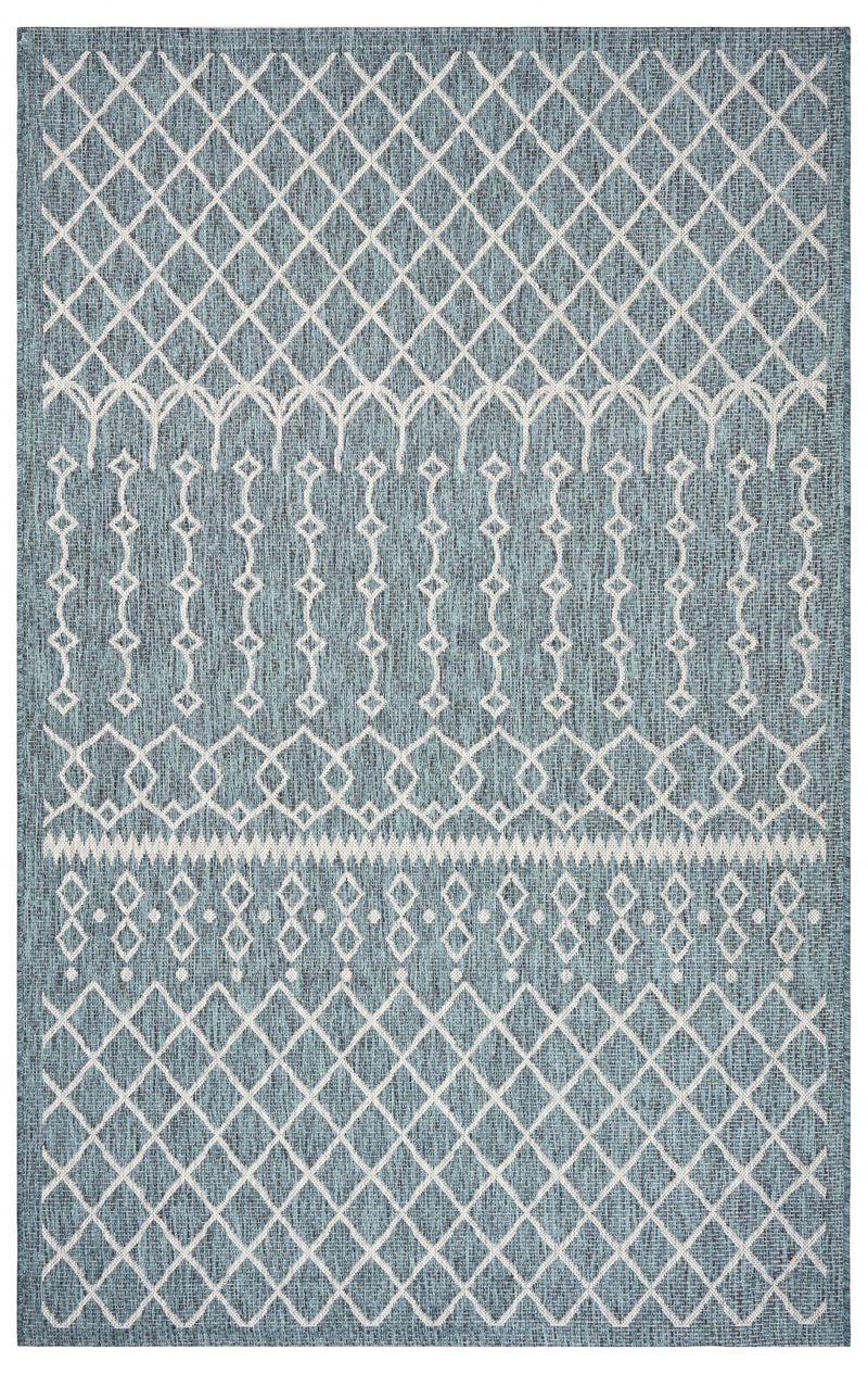 8 x 10 Blue Array Indoor Outdoor Area Rug