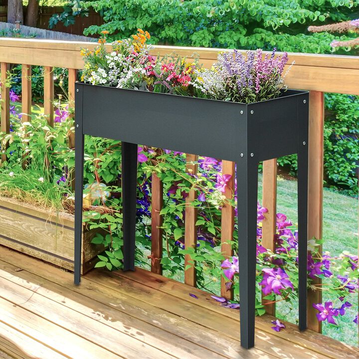 Hivvago Raised Garden Planter Metal Box with Drainage Holes