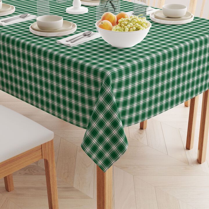 Fabric Textile Products, Inc. Square Tablecloth, 100% Cotton, Christmas Green Plaid