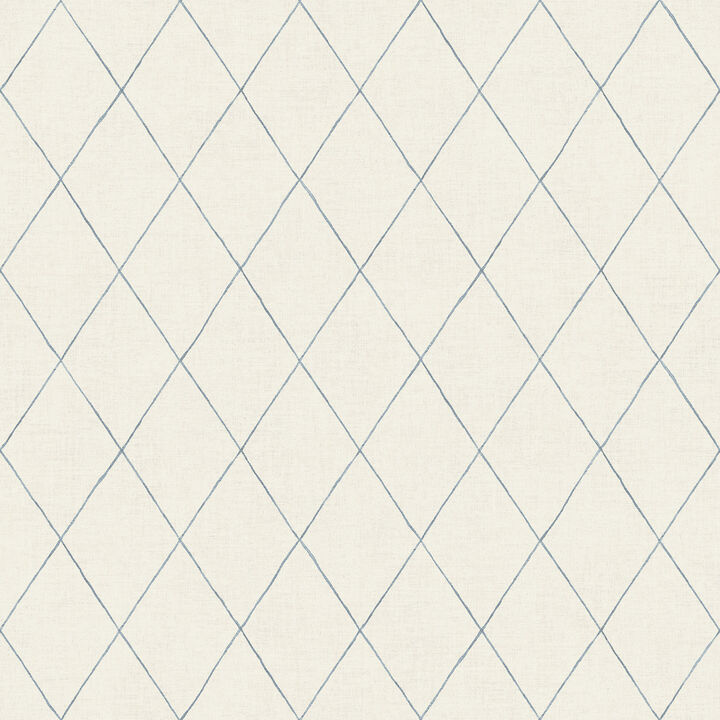 Rhombus Blue Geometric Wallpaper (Set of 2)