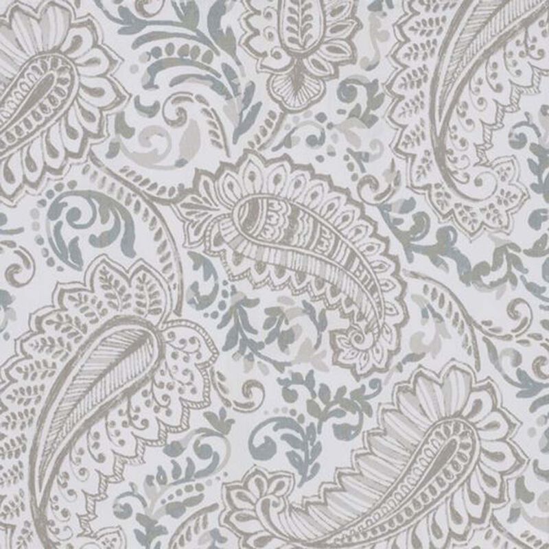 Ellis Shannon Printed Paisley Pattern on Cotton Fabric Tailored Pairs 3" Rod Pocket 100"x84" Natural image number 3