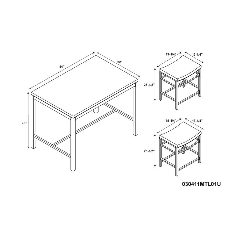 Linon Betty Three Piece Pub Set