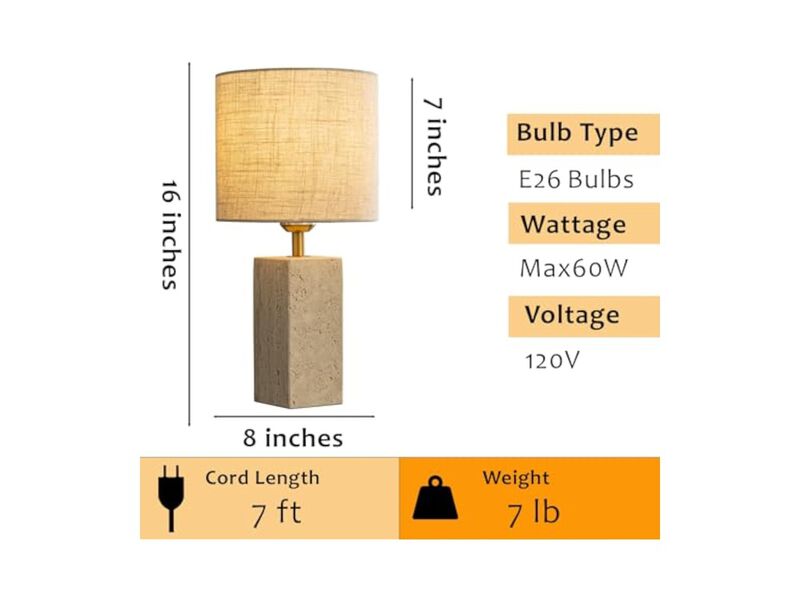 Modern Fabric Linen Desk Lamp For Bedroom Office Nightstand image number 2