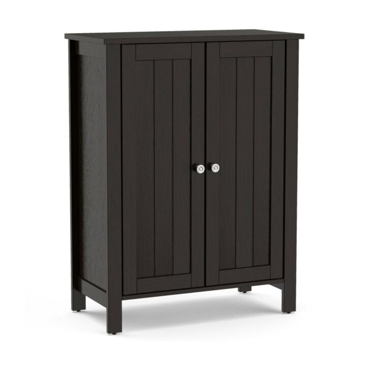 Hivvago 2-Door Bathroom Floor Storage Cabinet with Adjustable Shelf