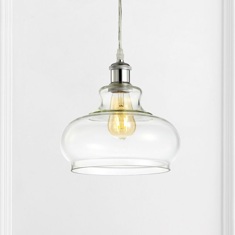 Hampton Adjustable Iron/Glass Pharmacy LED Pendant