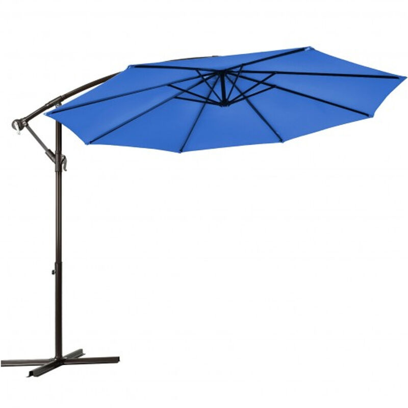 10 Feet Patio Offset Hanging Umbrella with Easy Tilt Adjustment