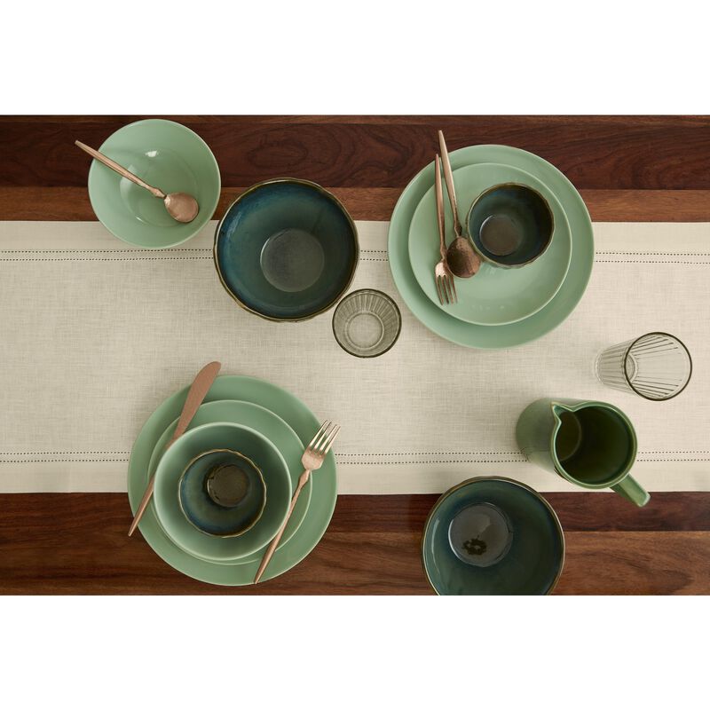 Solino Home 100% Pure Linen Table Runner - Linen Double Hemstitch