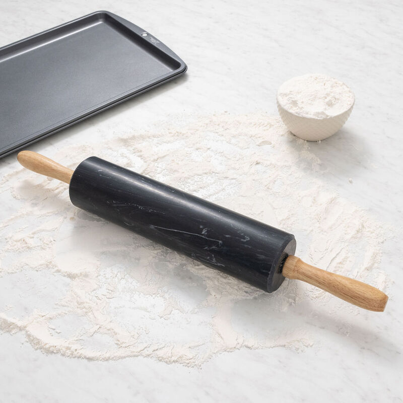 Saboga Home&trade; Marble Rolling Pin with Wooden Handles image number 2
