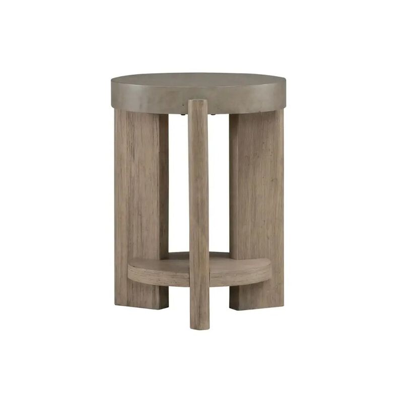 Liberty Furniture Affinity Chairside Table for Living Room - Dusty Taupe Faux Concrete Tops image number 0