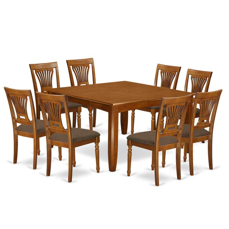 9 Pc Dining set-Table with Leaf and 8 Kitchen Chairs.