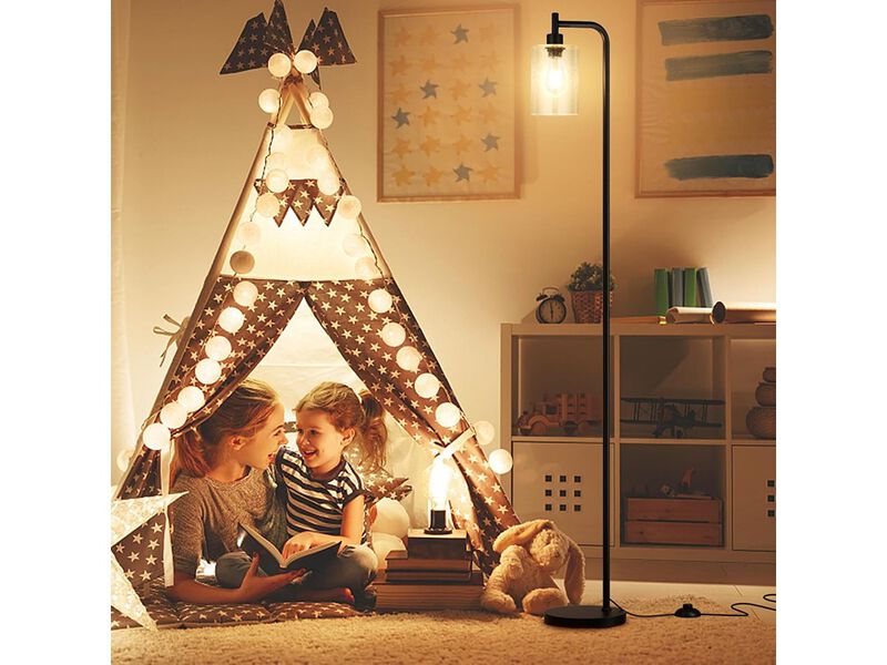 Floor Lamp with Glass Shade