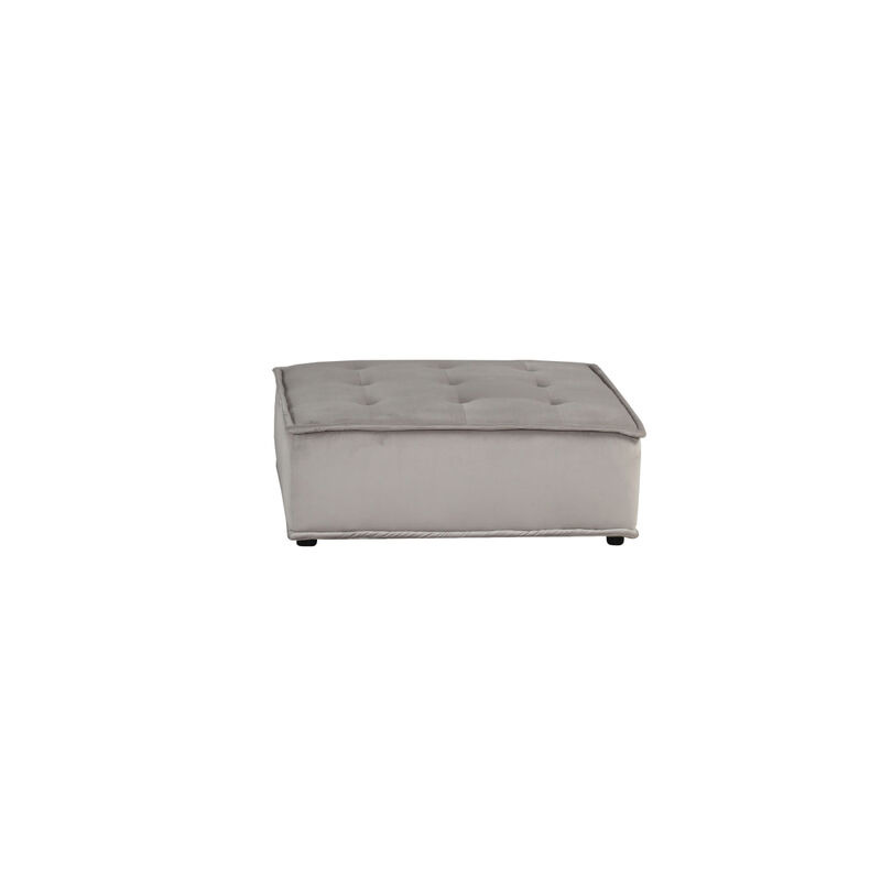 Anna Light Gray Velvet Armless Lounge Chair