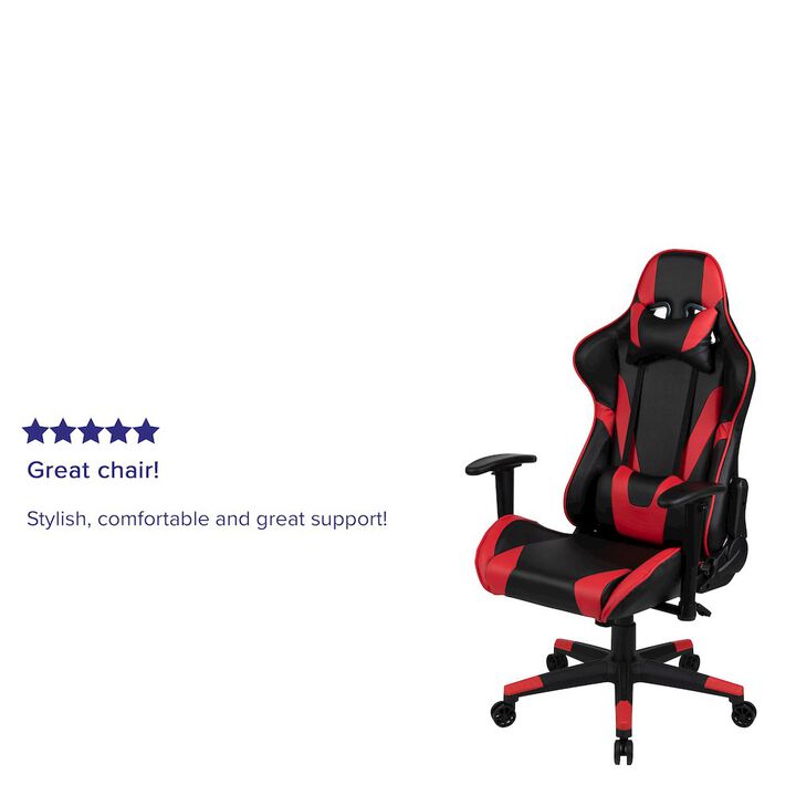 Flash Furniture X20 Gaming Chair Racing Office Computer Swivel Chair with Fully Back in Red