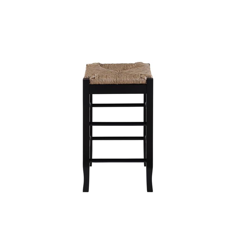 Boraam Square Rush Seat Counter Height Stool 24 - Black
