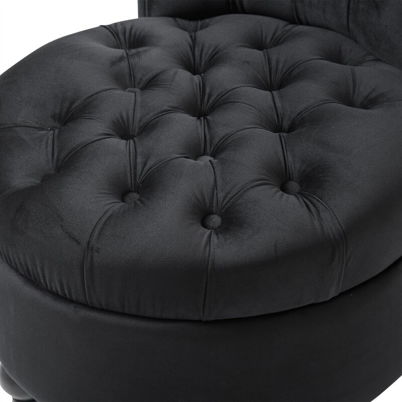 QuikFurn High Back Plush Velvet Upholstered Accent Low Profile Chair