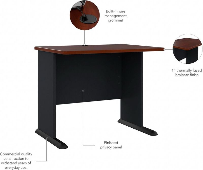 ShipItFurniture Series A 36W Desk, Hansen Cherry and Galaxy image number 6