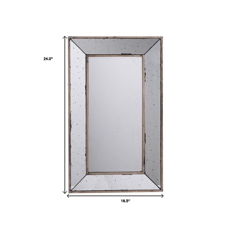 HomeRoots 24" Silver Framed Antiqued Accent Mirror image number 4