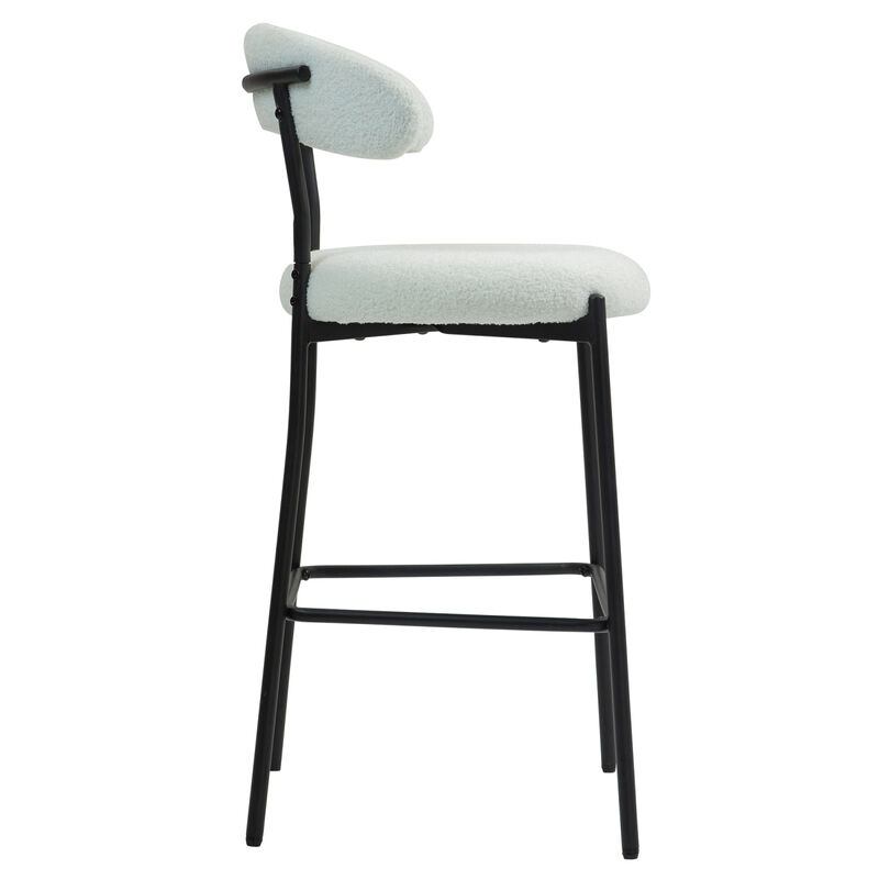 Streamdale 26" Counter Bar Stools with Fabric and Black Base