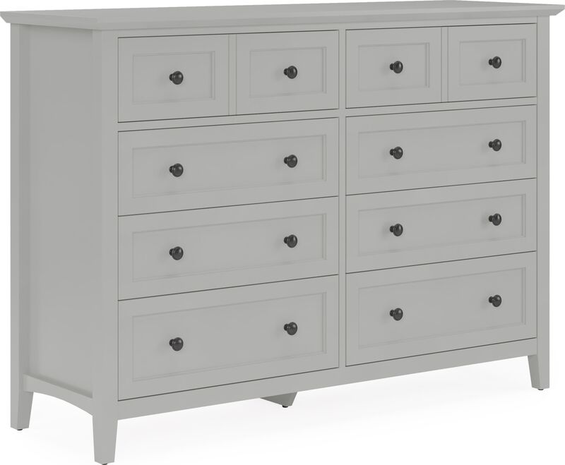 Grace Eight Drawer Dresser in Elephant Gray