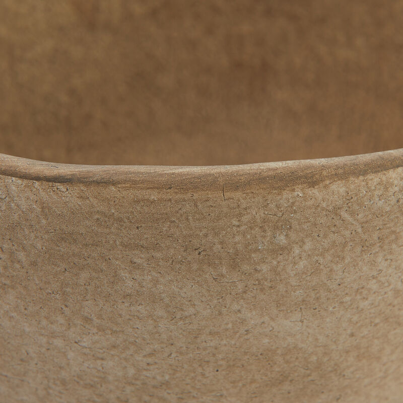 Boho Terracotta Footed Bowl with Organic Edge, Matte Taupe image number 5