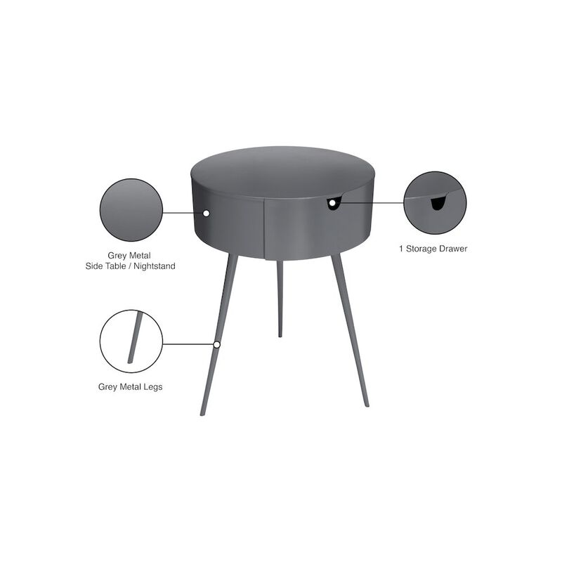 Meridian Furniture Bali Grey Night Stand