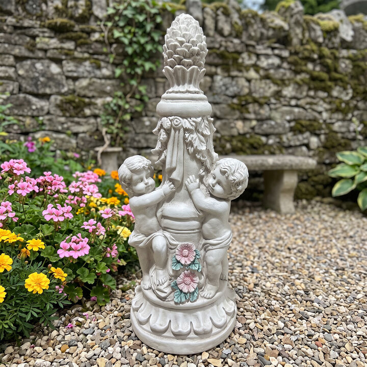 Kopek A pair of climbing children garden statues