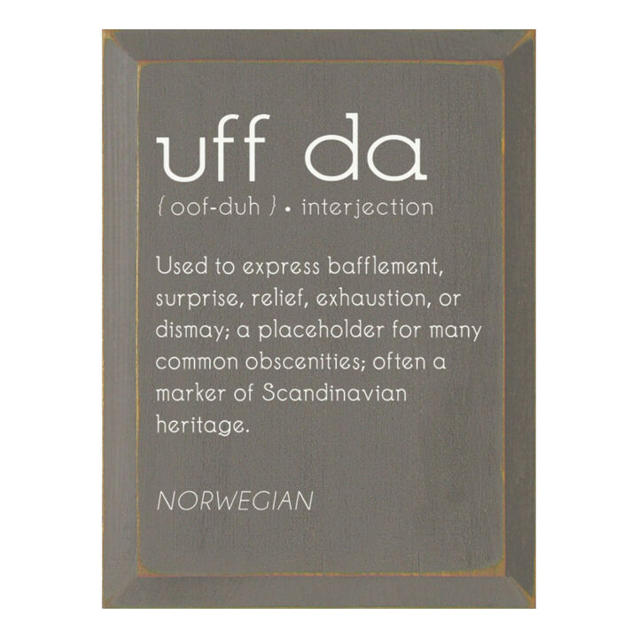 Uff Da Definition Wooden Wall Sign Scandinavian Farmhouse Decor