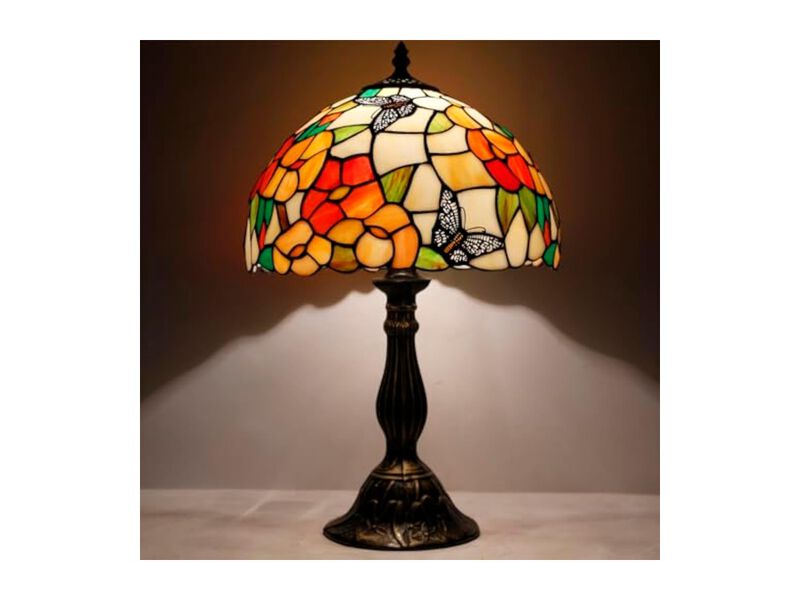 Tiffany Style Stained Glass Butterfly Table Lamp For Living Room Bedroom image number 3