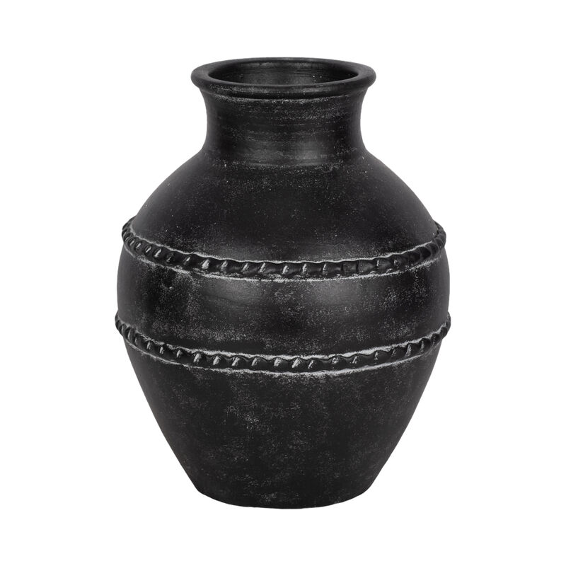14" Terracotta Vase, Black image number 0
