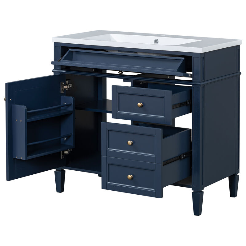 36'' Single Sink Bathroom Vanity with  Mirror cabinet