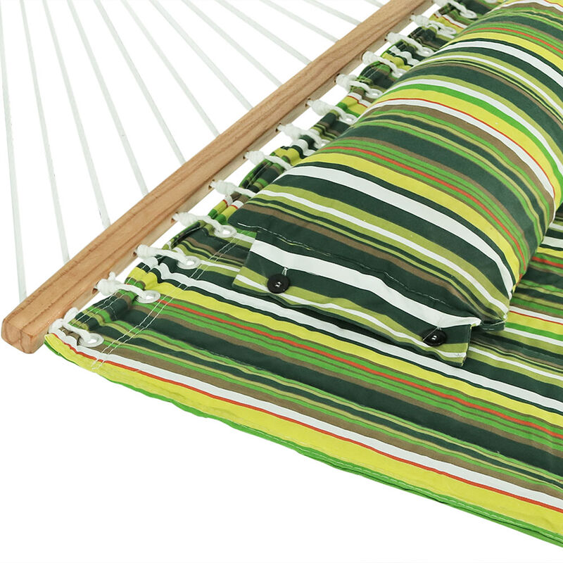 Sunnydaze Large Quilted Hammock with Spreader Bars and Pillow
