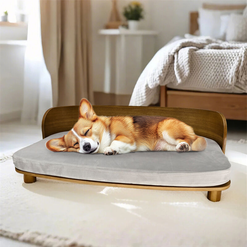 Elevated Raised Cat & Dog Sofa Bed Breathable Puppy Bed w/ Removable Cover image number 1