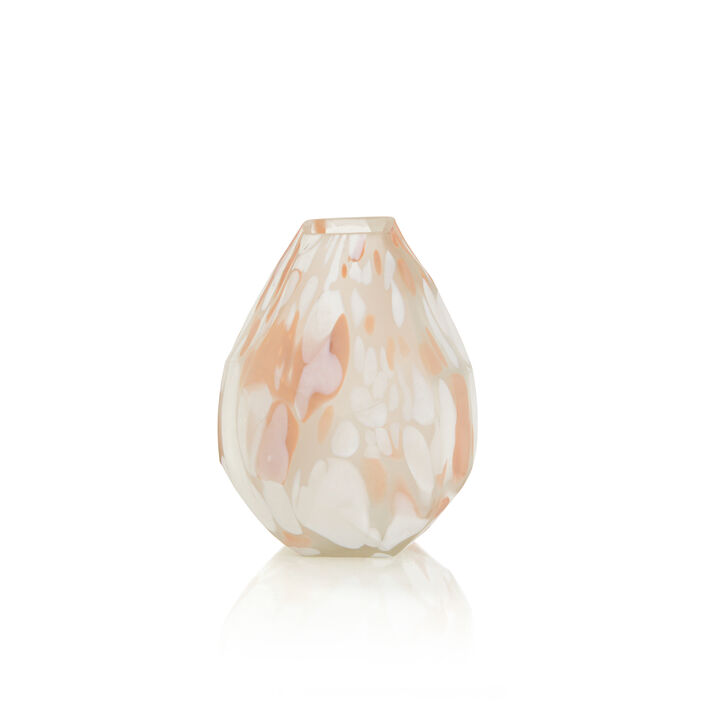 Blush Rock Glass Vase Small