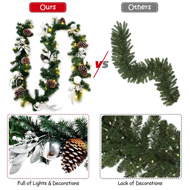 Pre-Lit Artificial Christmas Garland with LED Lights For Christmas image number 6