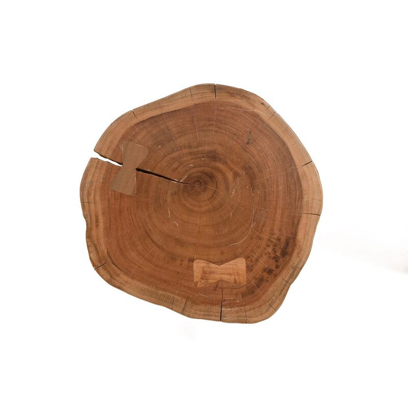 Carolina Living Seti Live Edge Accent Table - Natural Top - Gold Base