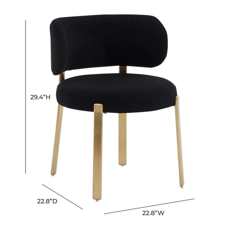 Casafoyer Margaret Black Performance Boucle Dining Chair image number 2